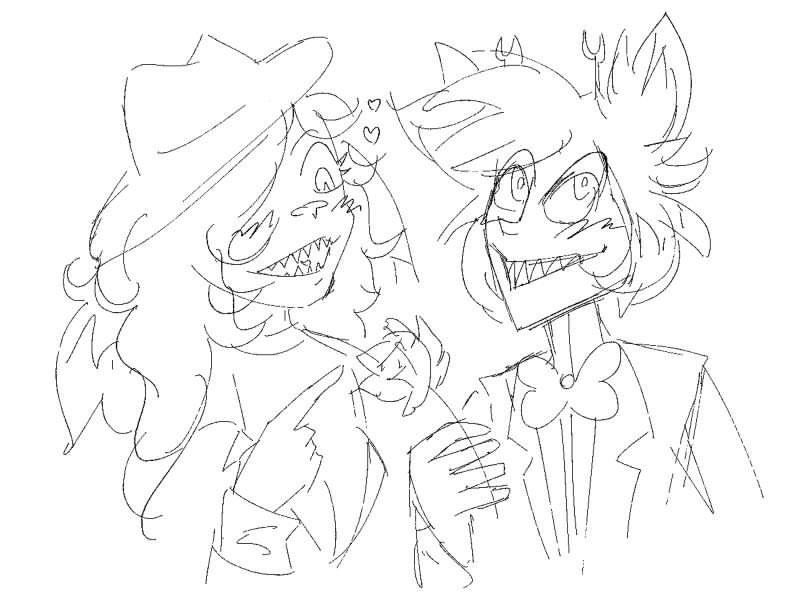 MistressDoee's tweet photo. I’ve been seeing everyone talking about the Canon x Oc wildness.. I’m joining in showing some artworks of Al &amp; Duchess 🥰🖤🔥

Art by: 
@ me uwu
@angkis_ayy 
@/greiirat (Instagram)
@ me 
#HazbinHotelAlastor #HazbinHotelOC #hazbinhotelnsfw #HazbinHotelFanart #OcxCanon #RadioLady https://t.co/qS652xw5b0