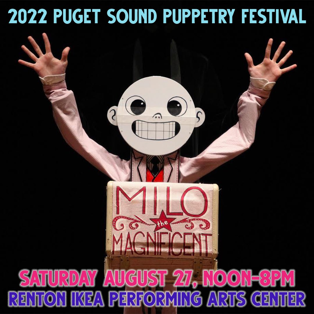 A free festival in Renton Washington! Sat Aug 27 starting at 12p. pugetpuppetfest.com #puppetry #Renton #seattle #puppetfestivals