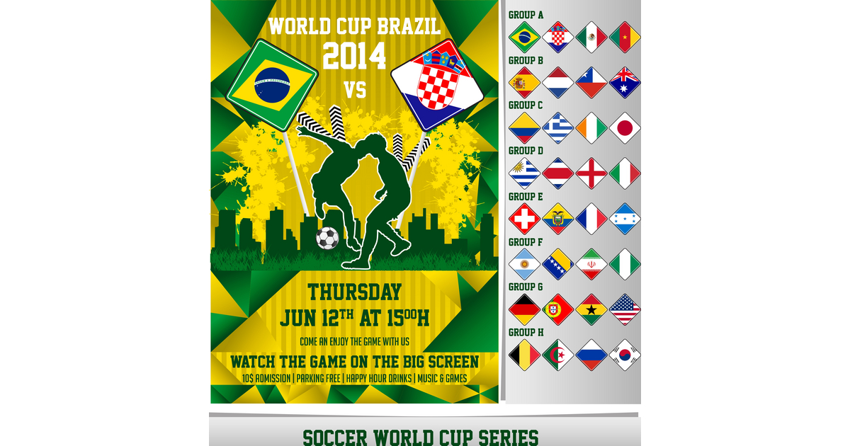 ShockyDesign's tweet photo. Latest Vector @VectorStock world cup 2014 flyer #VectorStock https://t.co/zjwThropcl https://t.co/6OnPgmc0ei