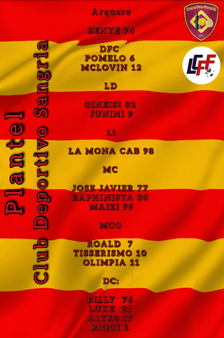 PRESENTAMOS AL PLANTEL!!
Estos son los 16 jugadores que van a disputar la <a href="/LigaCordobesaFF/">Liga Cordobesa de Fútbol Falopa ❁</a> .
#VamosDepor