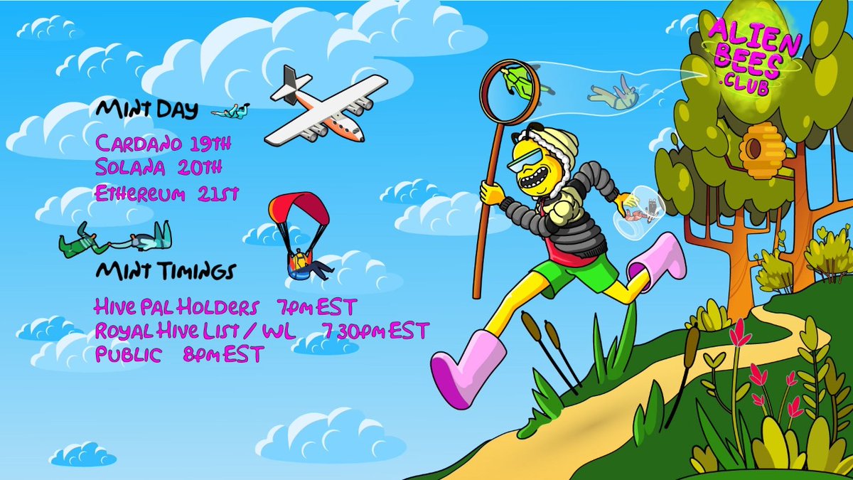 AlienBeesClub's tweet photo. 🐝 Mint dates announced
🐝 Total amount mints announced
🐝 Cross-chain collection
🐝 Metaverse land for all holders
👽 Mint price coming later today
🔔 Turn on Notifications

Join our discord to find out more: https://t.co/QZMqpPiecy

#NFT #Solana #Cardano #Ethereum  #Metaverse https://t.co/HylyBgWOhv