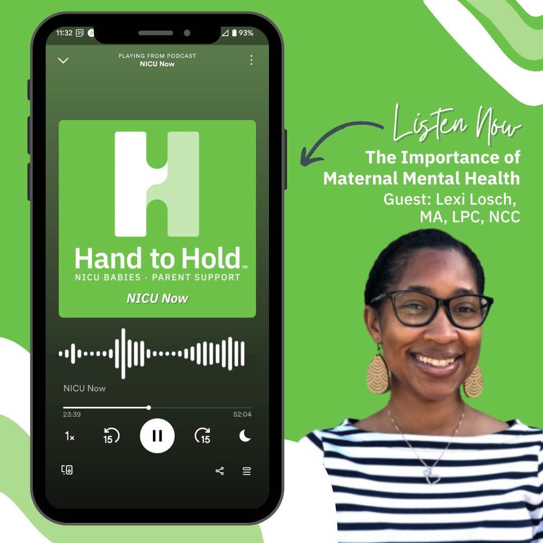 NICUHandtoHold's tweet photo. "It's not just the birth of the baby, it's also the birth of the mother. Look at how much we take care of newborns. We should absolutely pay attention to new moms just as much." -Lexi Losch, MA, LPC, NCC LISTEN NOW https://t.co/Fvsih7LYX6 #NICU #MentalHealth #MaternalMentalHealth https://t.co/GimHNGyqI0