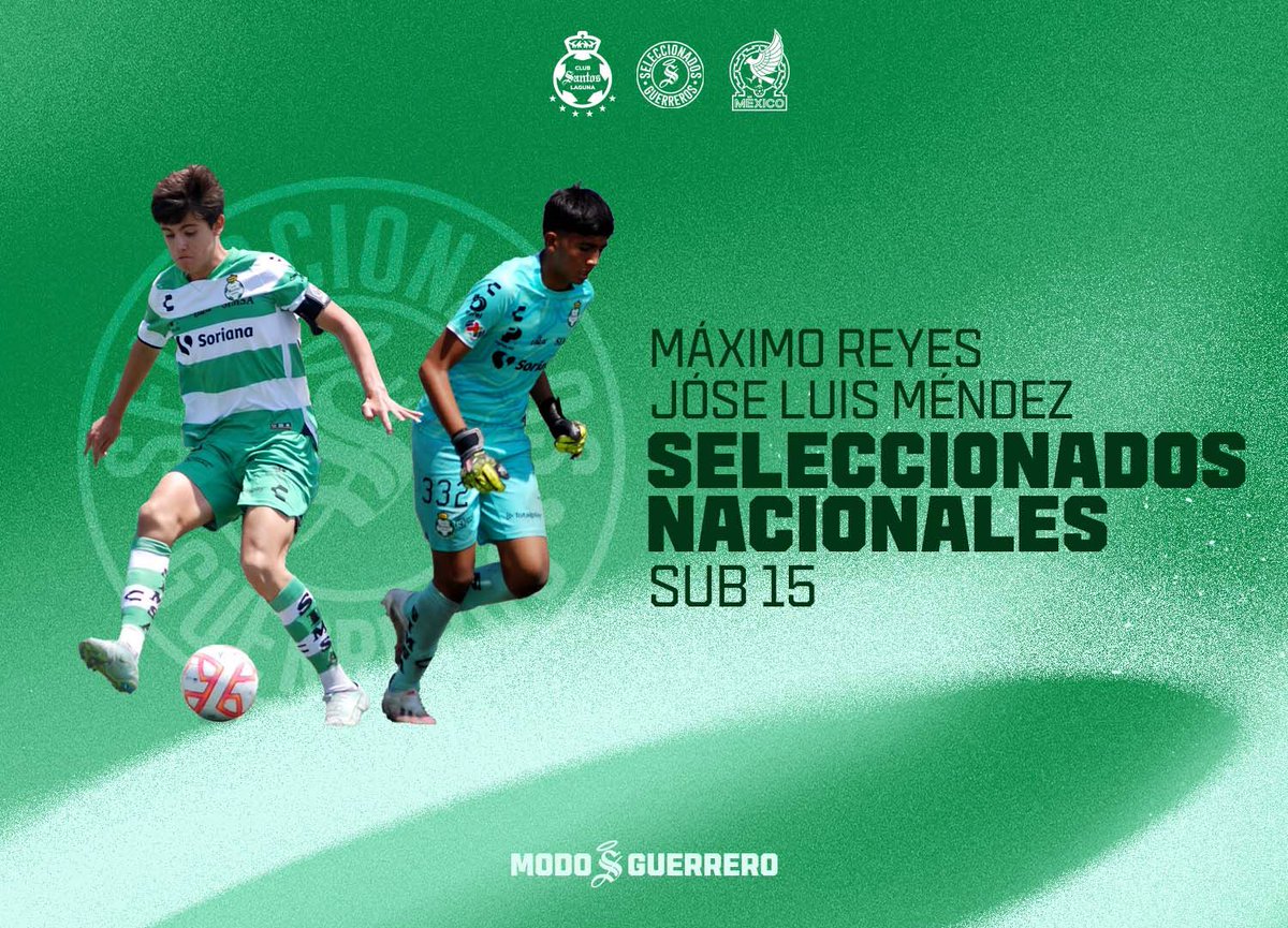 ClubSantos's tweet photo. Nuestros canteranos Máximo Reyes y José Luis Méndez se integraron a los trabajos de concentración con Selección Nacional de México #Sub15. 👏🏽🇲🇽⚔ #SeleccionadosGuerreros #ModoGuerrero https://t.co/enApHBd4YU