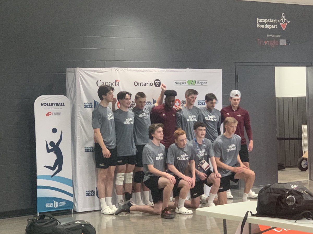 PennellColin's tweet photo. Team NL Male Indoor Volleyball just finished practice at CG’s Center. Competition starts tomorrow at 4 pm vs YT!
Let’s go ROCK! 🏐#Canada Games 2022! https://t.co/30JE6QcqFl