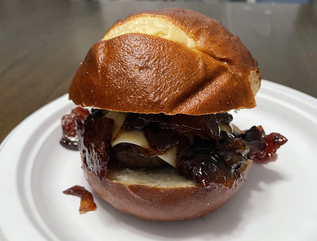 I created a recipe for a Bison Burger with Bacon Jam! Excited for the contest on Thursday!! <a href="/SutterHome/">Sutter Home Wines</a>