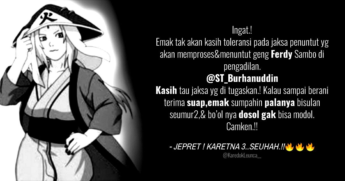 KaredokLeunca__'s tweet photo. Jaksa nya sudah di pilih,nah..krn sudah di pilih maka perlu di waspadai,sudah terbukti ada permainan uang demi sukseskan drama "Menjijikan si Pawang Petir" 
Buat ncu jaksa @ST_Burhanuddin, hati2.!! 1 saja jaksa terendus terima suap/main harga,segedong bisa tertimpa siyal..
😂✊🇮🇩 https://t.co/dHEljiupMi
