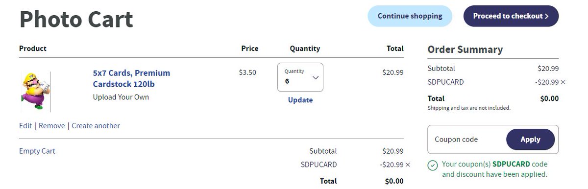 Set Of 6 Premium Cards 5x7 is free at Walgreens w/ code SDPUCARD bit.ly/3PwcrAd