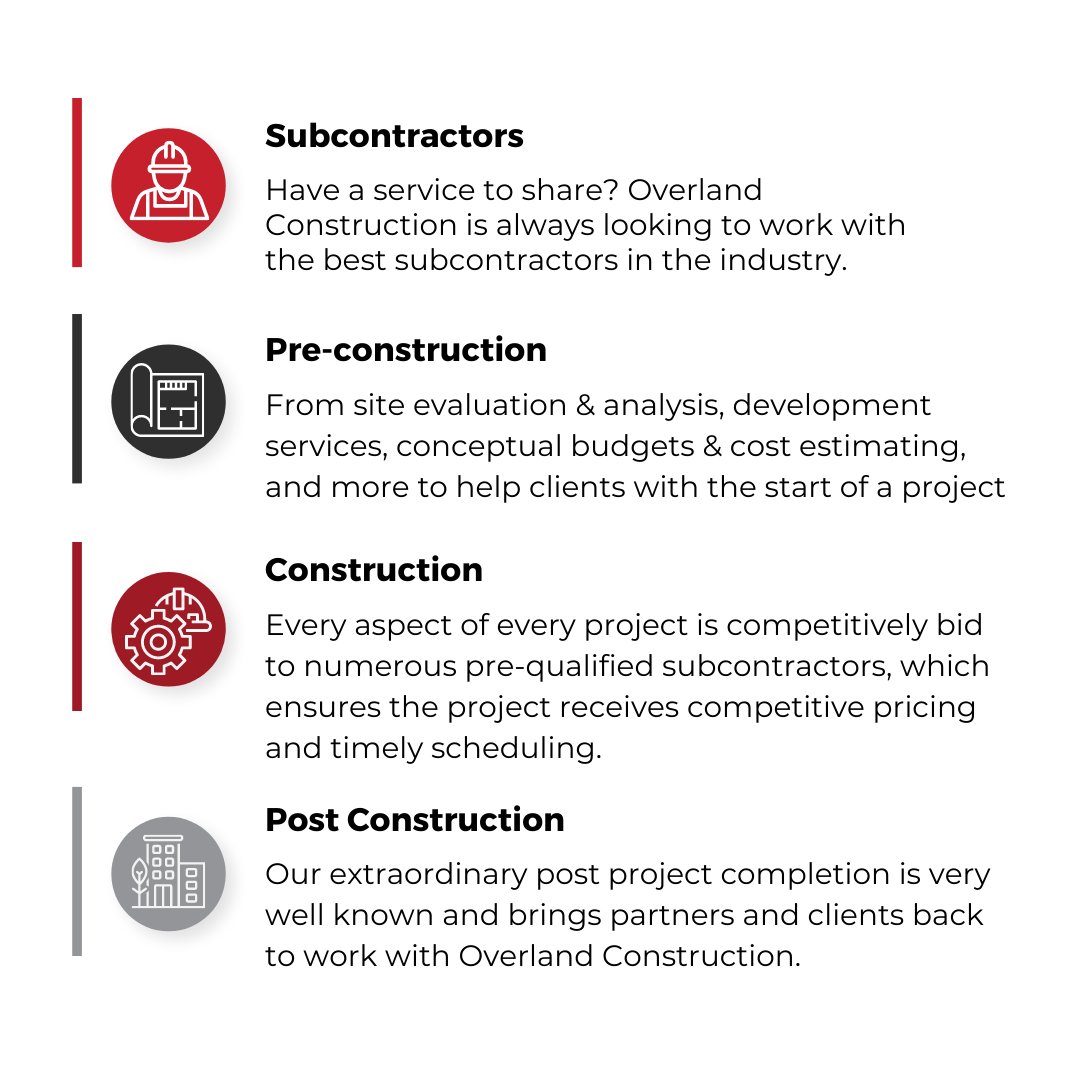 OverlandConstr1's tweet photo. Want to know more why Overland #Construction is the best at what they do? Have a quick look at how much of the construction #process they're involved in.

#business #gettoknowus #mondaymotivation #careergoals #construction https://t.co/0bngRJ3GFF