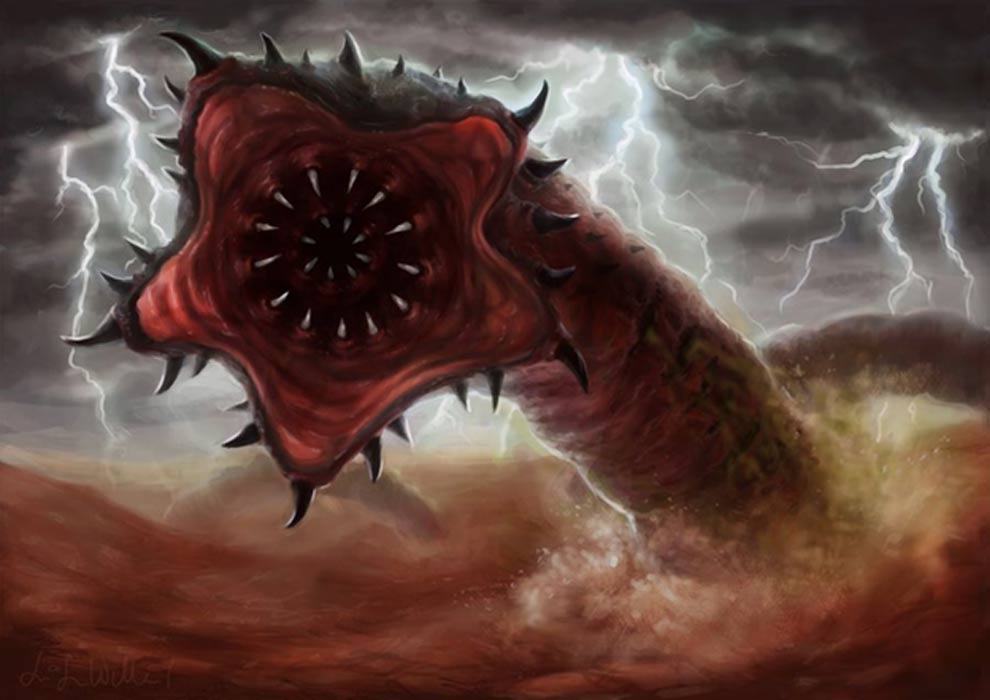 GrayAllenUFO's tweet photo. #MonsterTime! Today is the Mongolian Death Worm!
These suckers apparently dwell in the Gobi Desert and they do not mess around. They're huge, spiky, spit acid, and can also send out big ol' electric shocks. Suffice to say they've earned their name. https://t.co/up73YY3gCJ