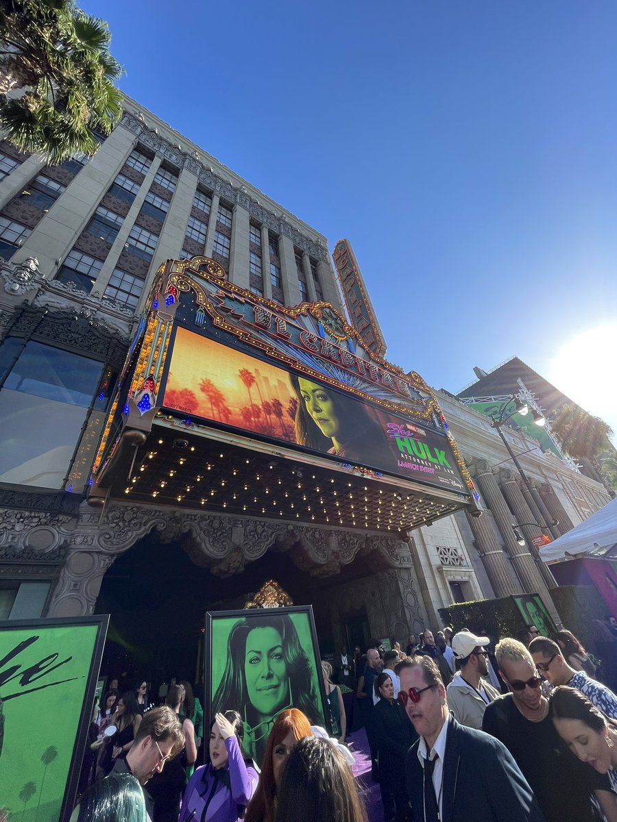 DiscussingFilm's tweet photo. We’re at the World Premiere Launch Event for #SheHulk https://t.co/H2pVRLsMhK