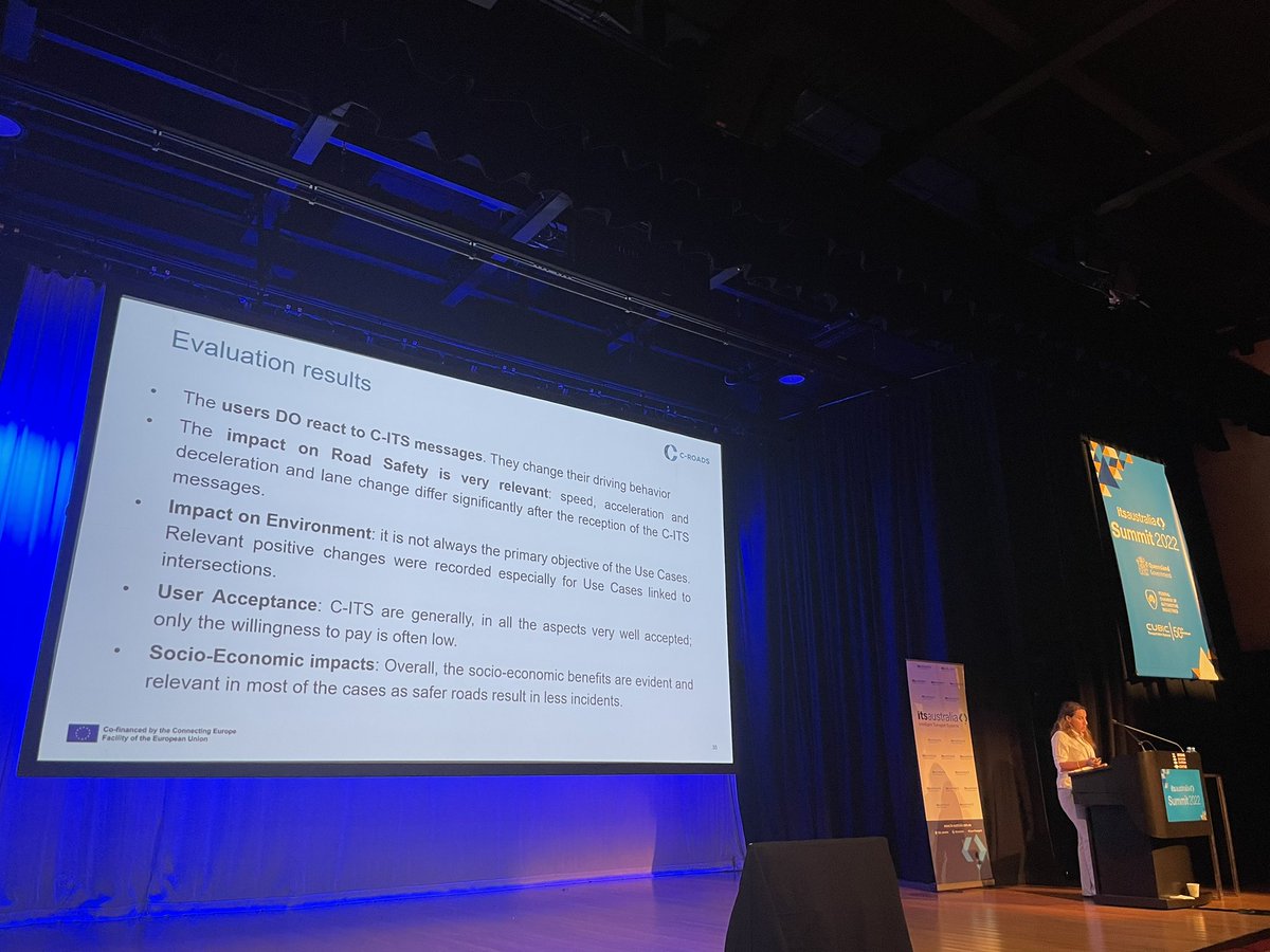 StaceyRyanITS's tweet photo. Incredible work from the EU with 18 member states harmonising C-ITS through @cRoadsPlatform led by Marie-Christine Esposito the opening #itssummit keynote speaker - world leading collaboration https://t.co/t2x2It9iqk