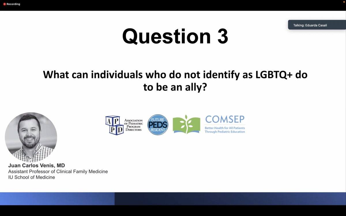 FuturePedsRes's tweet photo. "Build more inclusive cultures in your institutions and that creates a ripple effect."
"I would encourage folks to not be silent when a situation demands allyship. Listen intently, treat everybody with respect and ask how they want to be addressed"
#FPRWebinars #PedsMatch2023 https://t.co/HDQg3dTPls