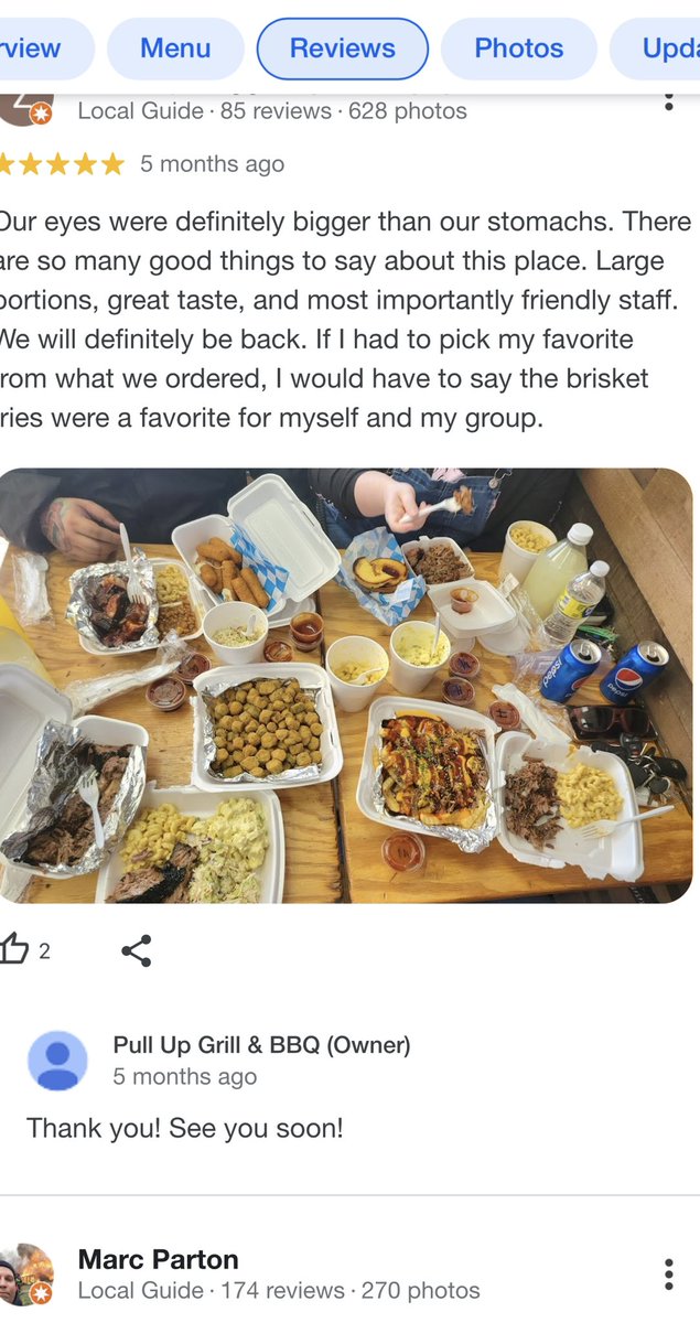behlmercrew's tweet photo. @YannickNgakoue Pull Up Grill and BBQ!  Best on the east side!  Bit biased though…it’s owned and ran by the dad of one of my students  Look at that spread! https://t.co/V5V52zsusY