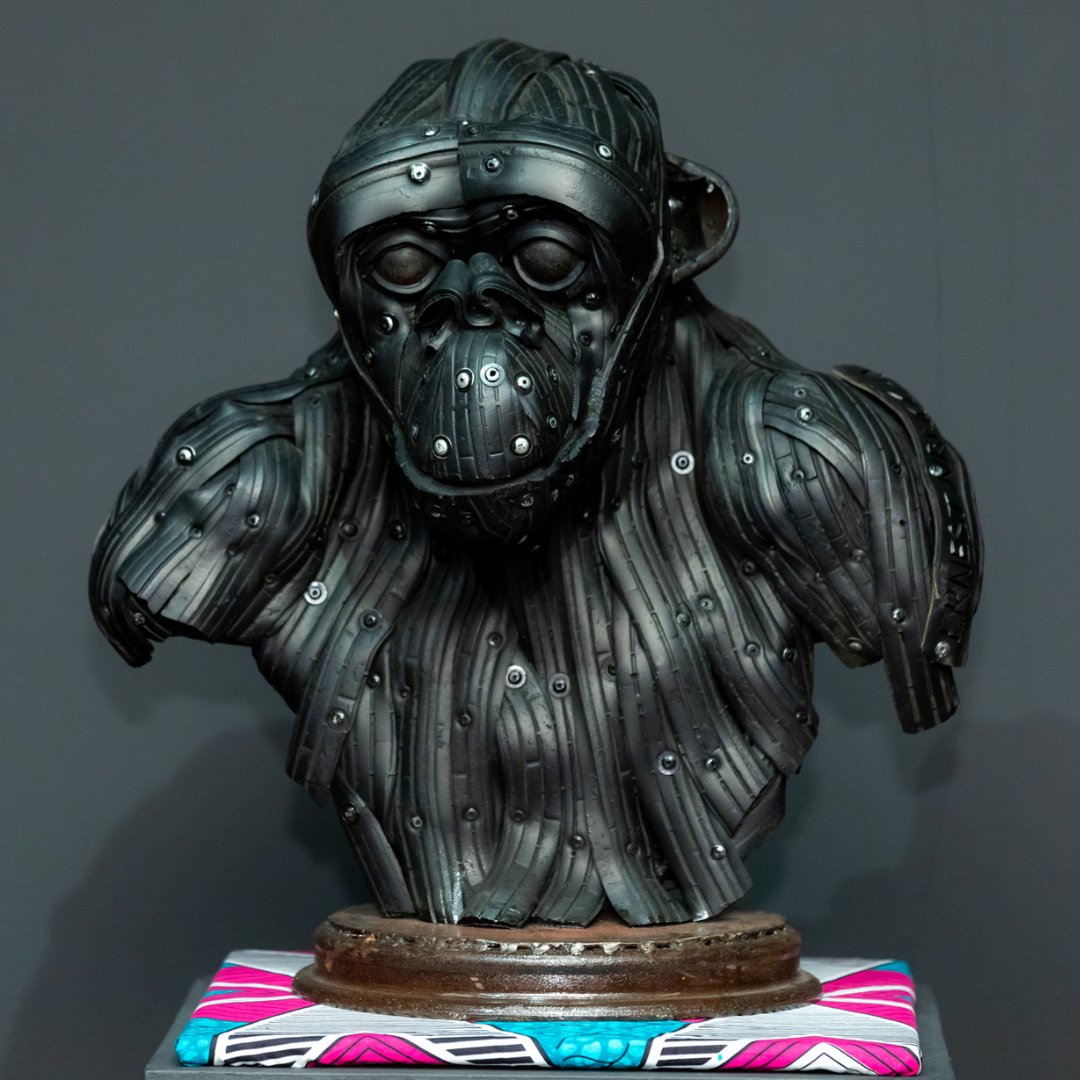 The texture of any given tire suggests the subject and scale of Ernest Nkwocha’s life-size (and larger) repurposed tire sculptures. 

<a href="/NkwochaErnest/">Nkwocha Ernest</a>
#Muzeo #ErnestNkwocha #contemporary #anaheim #Nigerianart #repurposed #sculptures