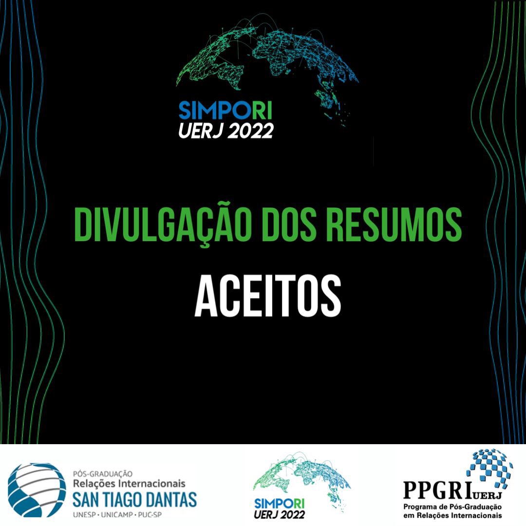 simpori24's tweet photo. A divulgação dos resumos aceitos para o Simpori 2022 será enviada por e-mail até o final do dia! Fiquem atentos! 😉
Qualquer dúvida, estamos a disposição.
#relacoesinternacionaisuerj #simporiuerj #relacoesinternacionais #relacoesinternacionaisstd #ppgri https://t.co/QCZwiBIsrl