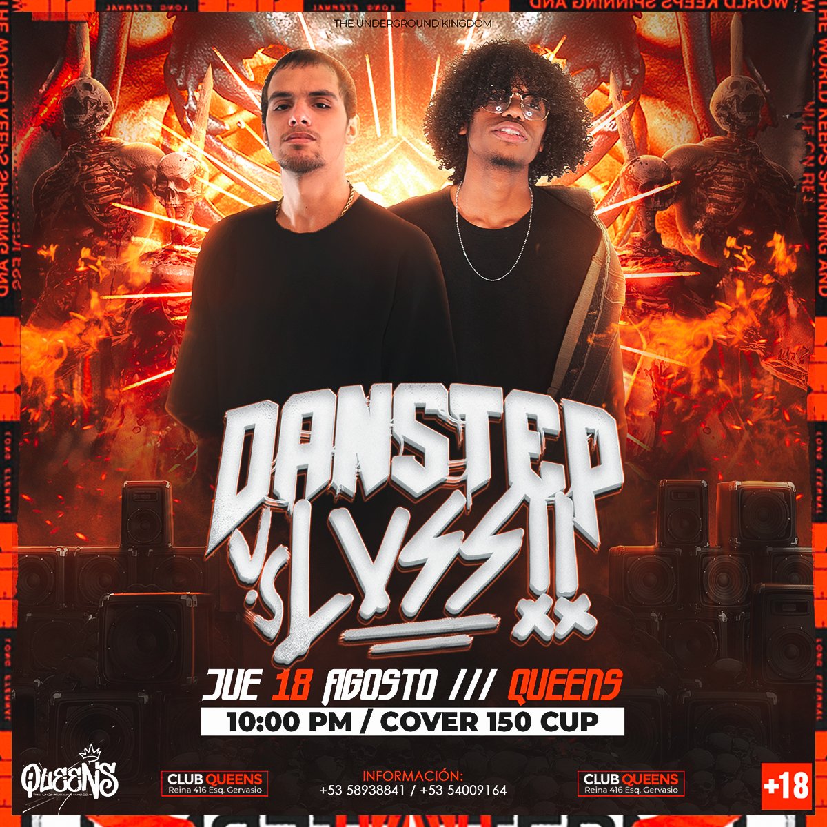 🔥Luego de unas semanas, nos volvemos a ver este JUEVES 18 en QUEENS para formar nuestra perreta 💀DANSTEP VS LVSSII💀
🎟CV:150
