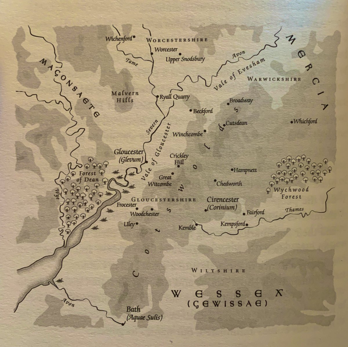 The kingdom of Hwicce was located mostly in #Gloucestershire and #Worcestershire; it was bullied out of existence by Mercia in the eighth century. #LostRealms