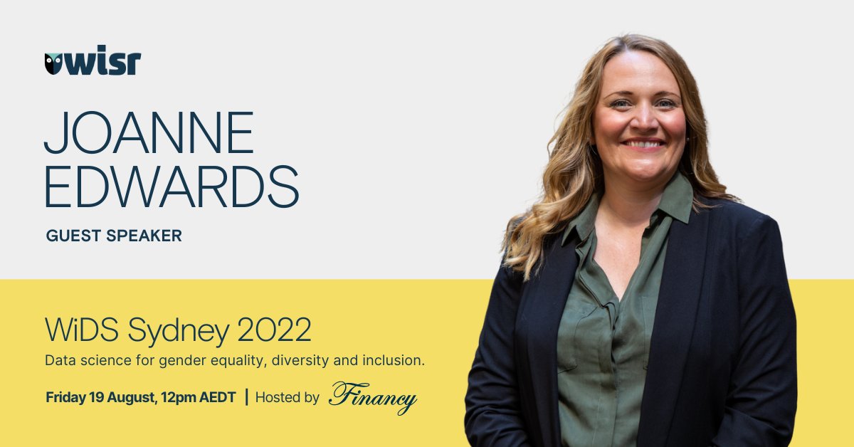 Catch Joanne headlining this year's Women in Data Science conference on Friday. It’s free – join us via Zoom at 12pm AEDT.

Register via Eventbrite:
bit.ly/wisrXfinancy
@LiveFinancy