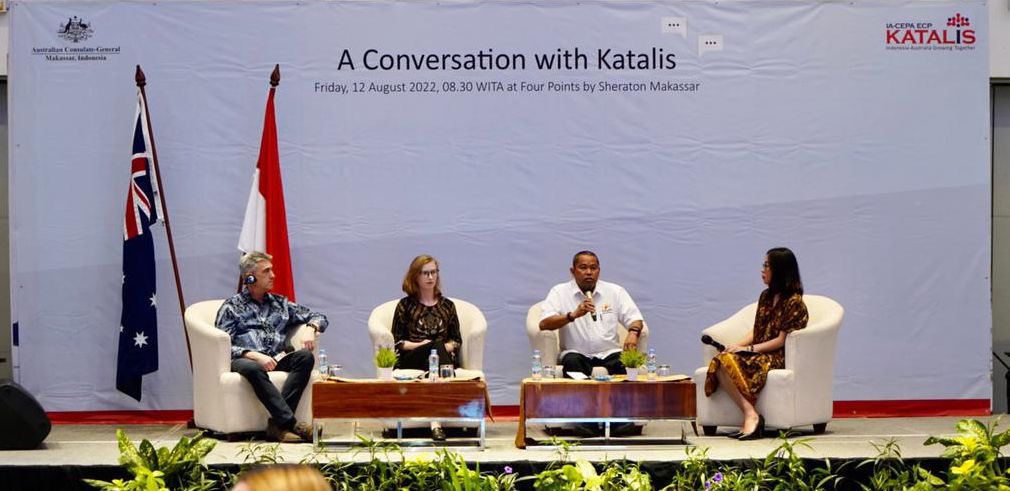 KonJenMakassar's tweet photo. Great to open the @katalis_ia Roadshow in Makassar, explaining how 🇦🇺 🇮🇩 businesses can unlock the vast opportunities offered under IA-CEPA through its Economic Cooperation Program, Katalis https://t.co/ZHjlerzc29