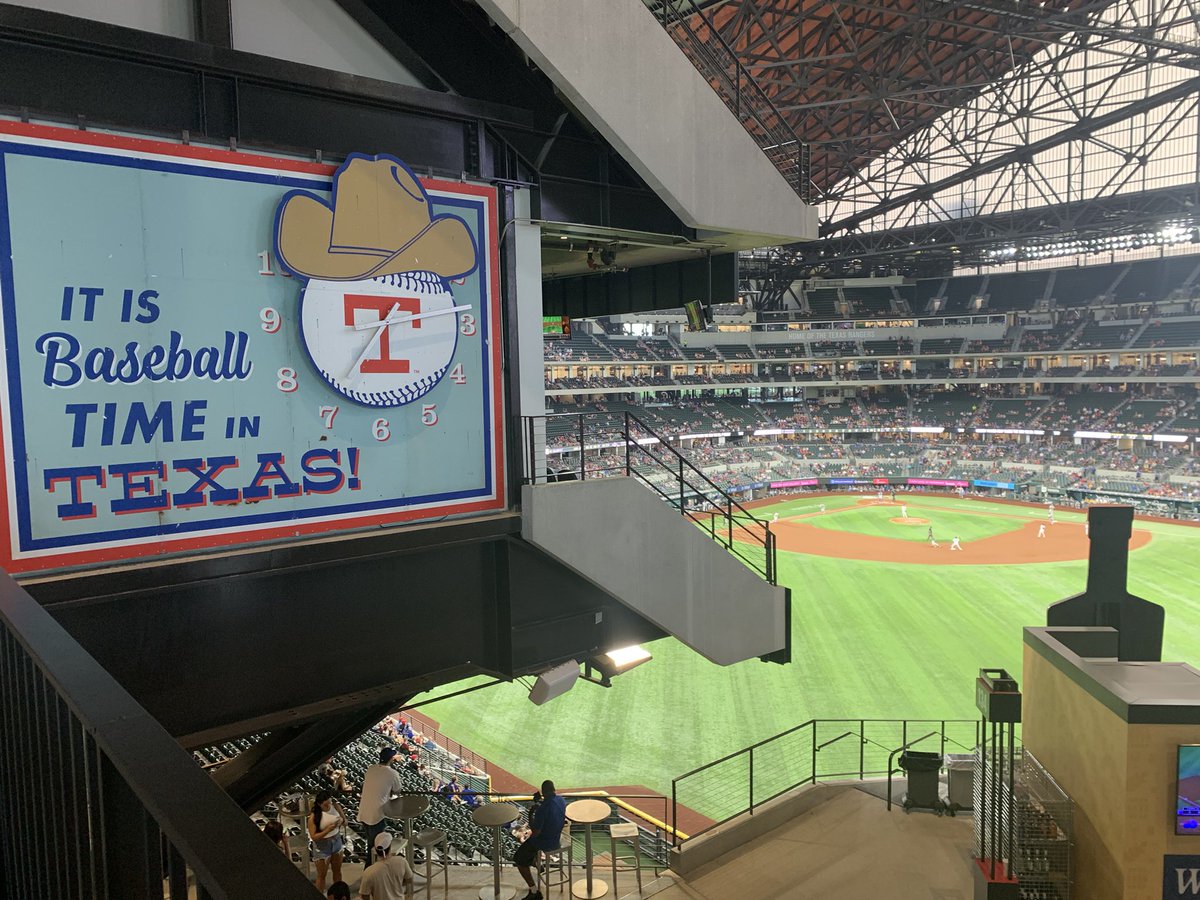 QuantumComrade's tweet photo. Box seats at the texas rangers game. Thank you for the comps! #atrios https://t.co/ZfkBco7aws