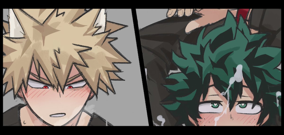 hanodex's tweet photo. Wolf hybrid Kacchan x human Izuku art is up on p!tre0n !! ;w; https://t.co/2oF42HHJxG