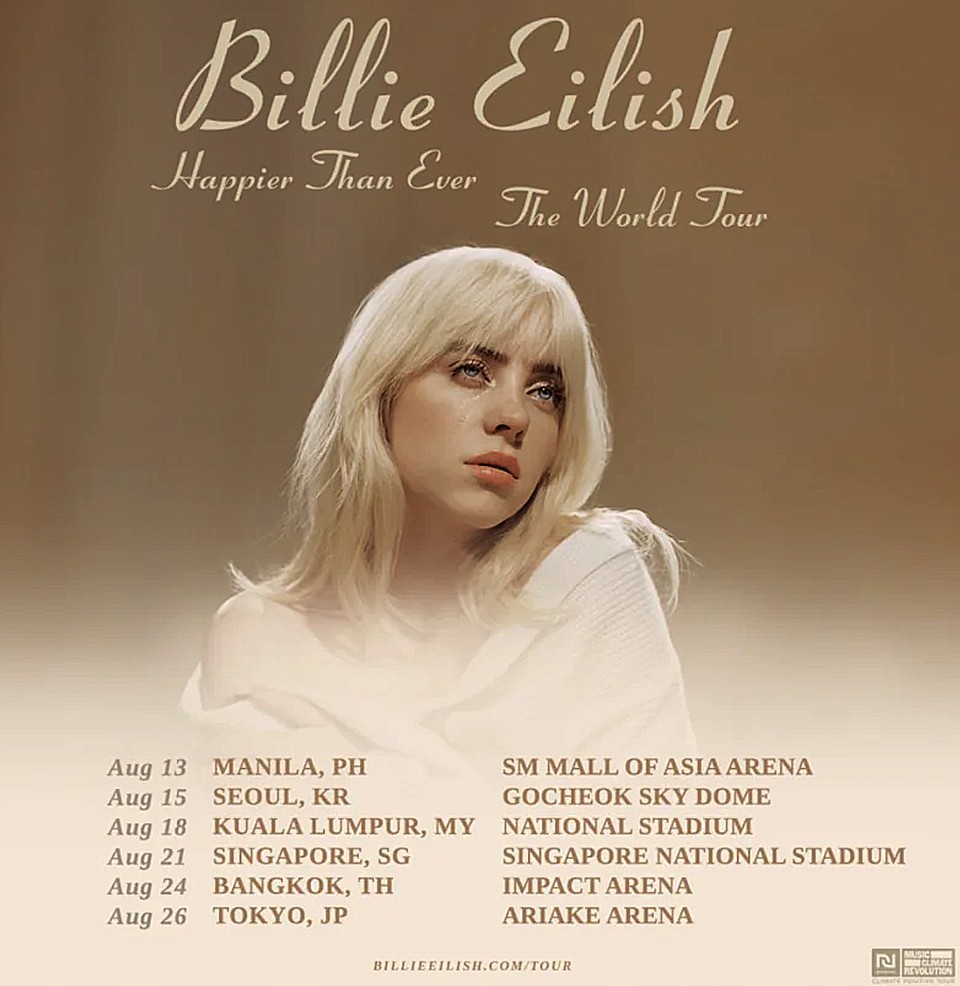 fi0607's tweet photo. @billieeilish Live In Malaysia. Thursday, 18th August 2022, National Stadium, KL. 8.30 pm. @livenationmy @LiveNation #BillieEilishMY https://t.co/KHsWskAzFN