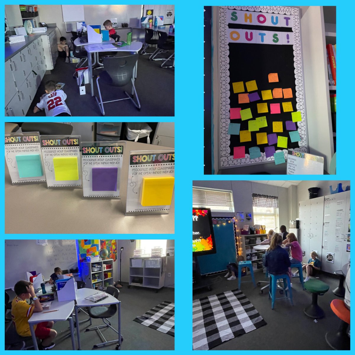 terrific_3rdMsR's tweet photo. I introduced our “Shout Out Wall” to the class today and the Ss have loved writing compliments to each other! 💛 They also practiced finding a “just right reading spot”! 📚 @Longbranch_Elem #MISDProud #leadlearnlove https://t.co/Q19xaIkxlK