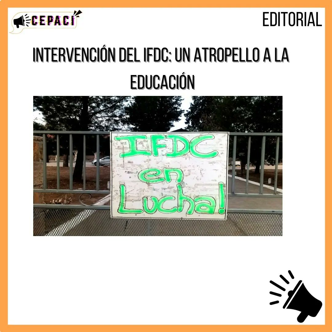 cepaci_arg's tweet photo. Editorial: "Intervención del IFDC: un atropello a la educación".

👉Desde el 2/8 que la sede villamercedina del Instituto de Formación Docente Continua se encuentra intervenida.
👉Hasta el momento no hay respuestas del Gobierno.
#NoALaIntervencion #EnDefensaDeLaEducacionPublica https://t.co/e0lLlYNQfX