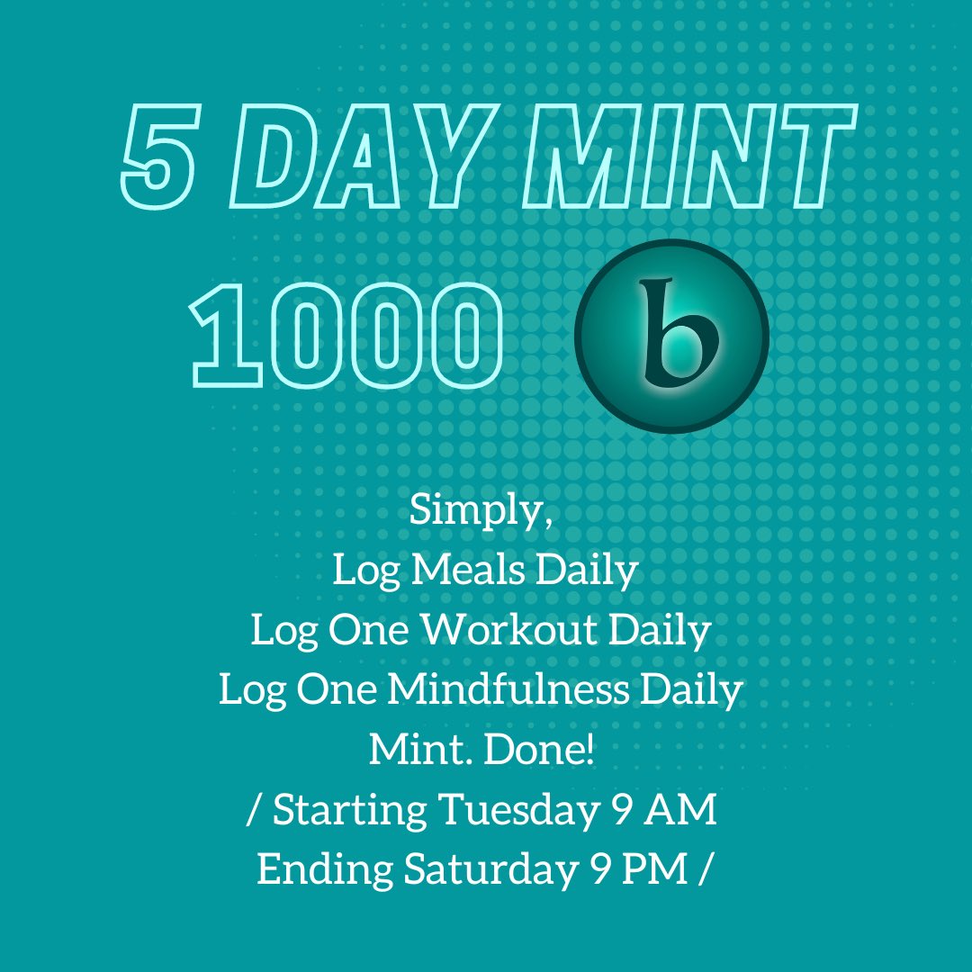 biennist's tweet photo. Fresh MINT starts at 9 AM tomorrow &amp; ends Saturday at 9 PM.

To MINT your Biennes, simply :
Be registered in https://t.co/FyP2w3ljrl , then
Log Meals Daily
Log One Workout Daily
Log One Mindfulness Entry Daily

Happy Minting!

#biennist #biennes #morebiennes #mint #health #well https://t.co/x4QHxOKhyw