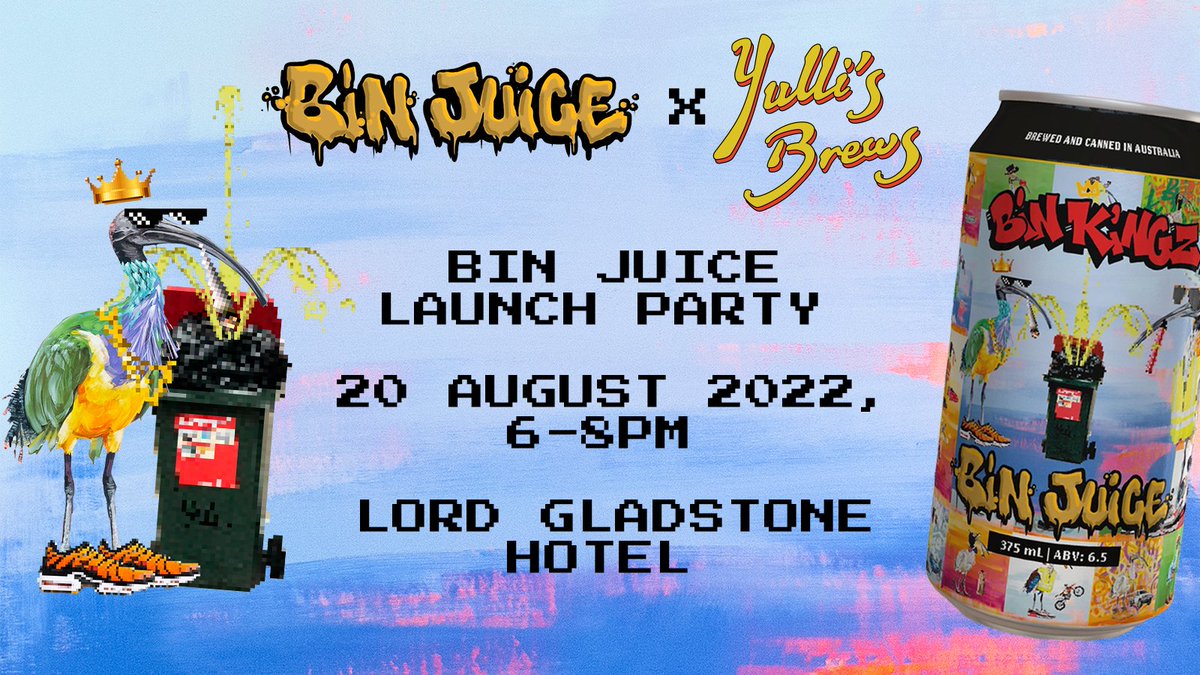 bin_kingz's tweet photo. ✅Free Bin Juice on tap (need we say more?)
✅IRL Scott Marsh paintings on show & for sale
✅Slabs of Bin Juice to take home
No RSVP, just rock up & get stuck 🍻
#BinKingz #LordGladdy #Yullis https://t.co/rqdkvBRTvP