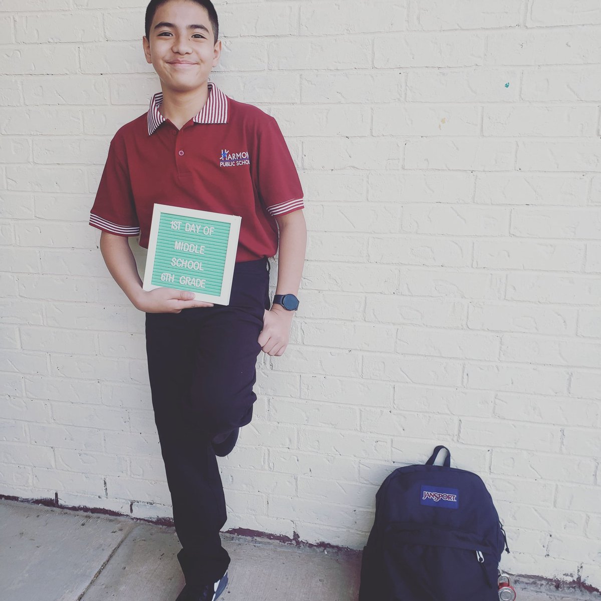 BrendaP0514's tweet photo. @HPSWestTX First day into the district itself and middle school. He came home super excited and eager to learn from his teachers this school year. https://t.co/KhZc0fHj1J