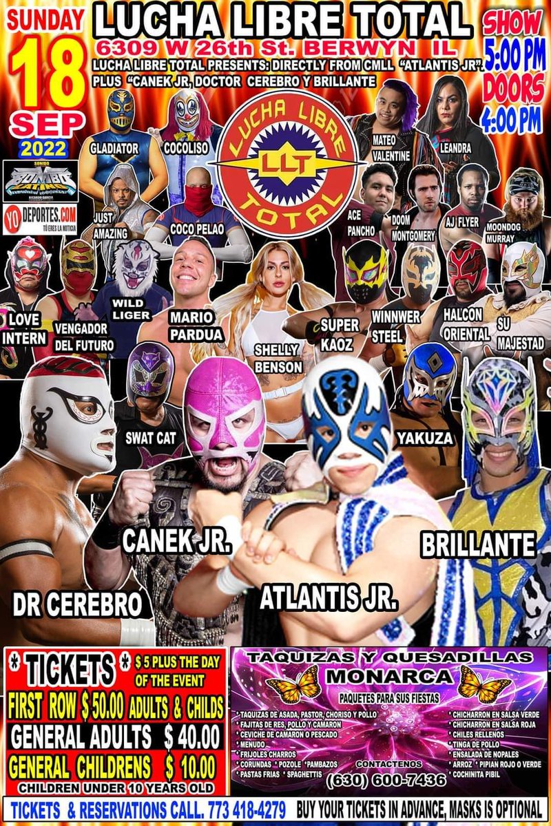MAURICE_Wrestle's tweet photo. Lucha Libre Total is back! Also look who's Dog Face finally got on the poster! 😜🦴🦴 

#LLT #Lucha #LuchaLibreTotal #luchalibre #ProWrestling #Wrestling #Rudo #Technico #AAA #CMLL https://t.co/ys5iyVpF7R