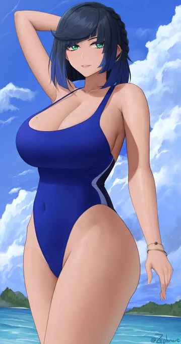 Yelan changed into her new swimsuit~ 