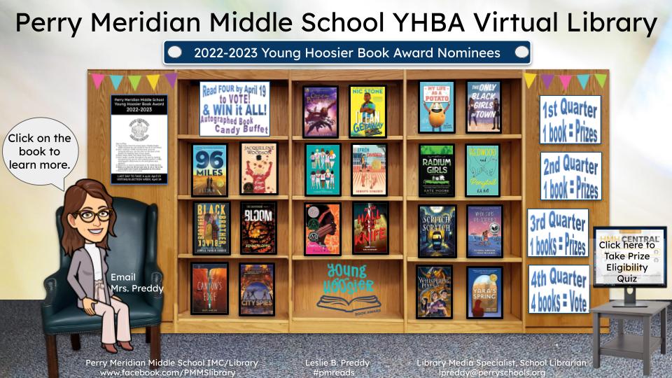 lesliepreddy's tweet photo. Looking for resources for 2022-23 #YHBA #middleschool nominees? Try this website: https://t.co/8vDsresF3G. @AISLE_ILF @ilfonline @SLC_Online #schoollib #pmreads https://t.co/DzZ0HaYH4H