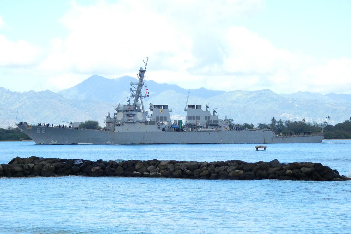 USS Fitzgerald (DDG 62) Arleigh Burke-class Flight I guided missile destroyer coming into Pearl Harbor - August 15, 2022 #ussfitzgerald #ddg62