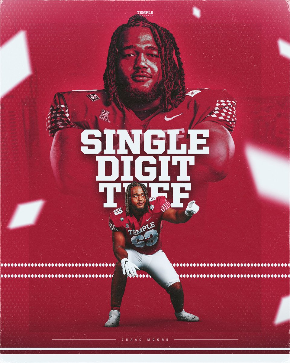 Single Digit TUFF: <a href="/Iisaacmoore/">Isaac Moore</a> 
  
#TempleTUFF