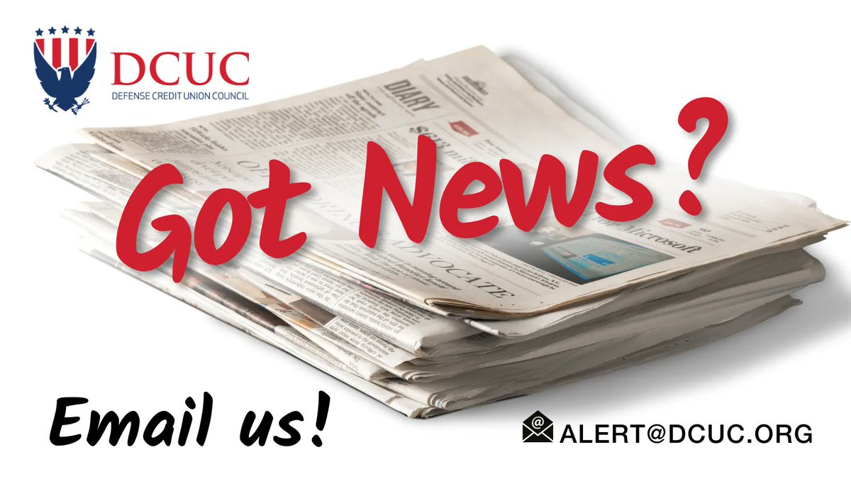 DCUC_HQ's tweet photo. Got news? We love to share news about the good things our member #creditunions do for their members and their communities every day. Send your credit union news to alert@dcuc.org. #DefenseCUDifference #PeopleHelpingPeople https://t.co/LQtB4qgXku