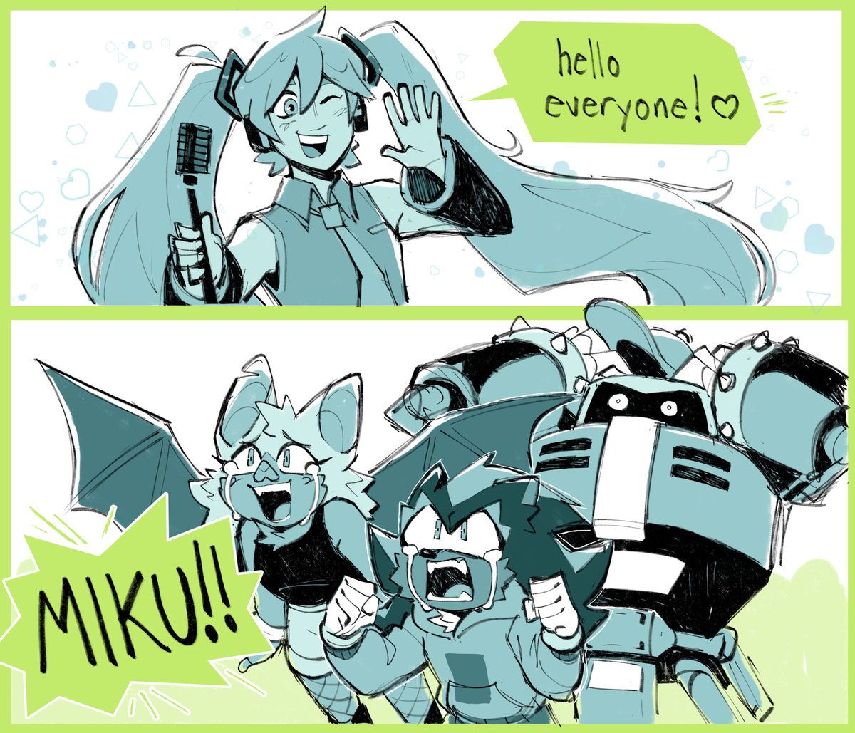 「team dark goes to a hatsune miku concert」|snail 🐌⚡️のイラスト