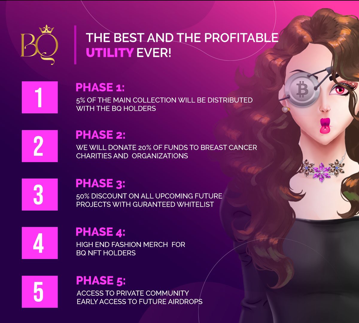 🔥The best utility in the planet  🔥 

It's all yours! 

Take a glimpse into what we have in store for our <a href="/beautyqueensnft/">Beauty Queens Nft ~ Mint is Live</a> family! 

Any interaction with the post will be considered for WL spot 

#nft #nfts #NFTcollections #NFTcollectibles #NftColllectors #NFTProject #nftart