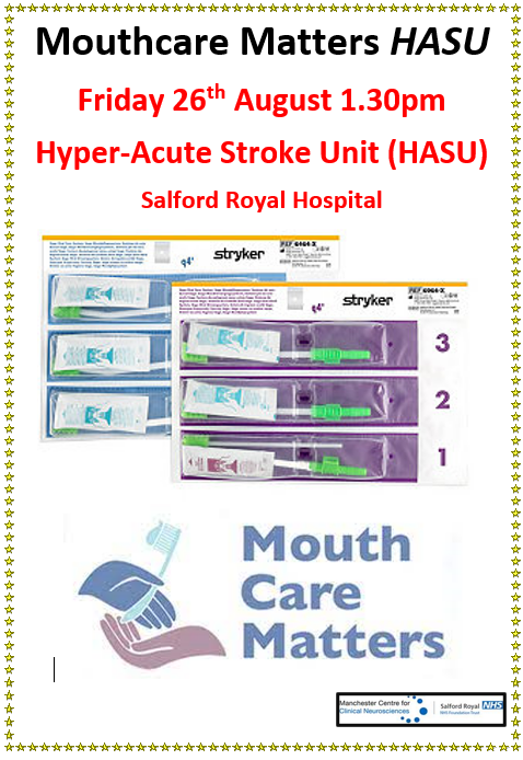 MccnNca's tweet photo. Mouth Care Matters @HASU_SRFT 
Drop in sessions available for all MCCN Staf
#nurses #nhs 
@MCCNatSRFT @SalfordSRU @SRFTMajorTrauma @TNATeamNCA1 https://t.co/ro3zsjengy