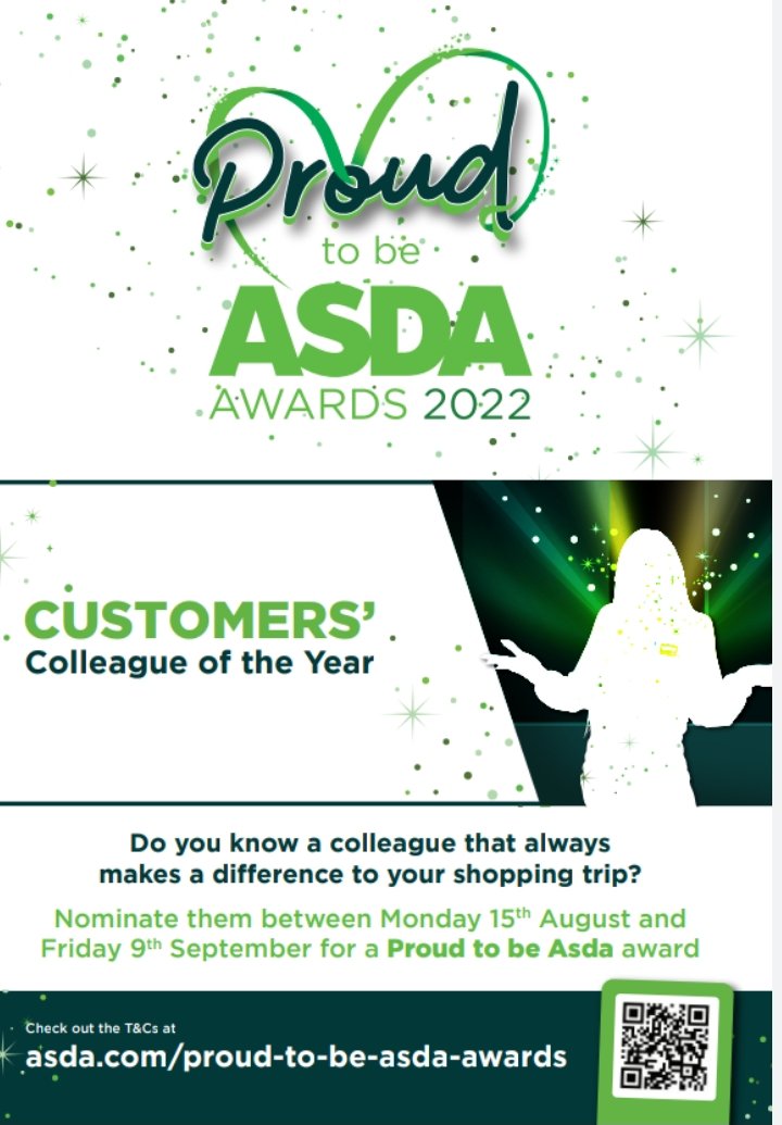 Nominate an Asda colleague who goes the extra mile every day to make a difference to our customers, communities and other colleagues. Tell us what they’ve done to make a difference.
asda.com/proud-to-be-as…