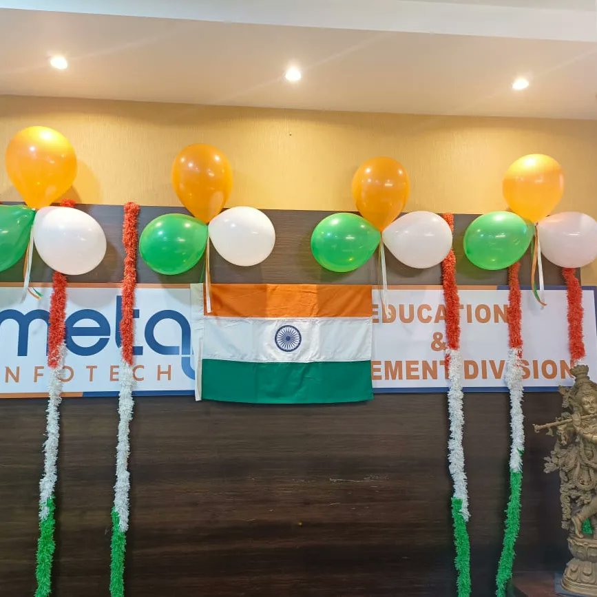MetaPvt's tweet photo. Glimpse of celebration of 75th Independence Day at Meta Infotech.

Azadi Ka Amrit Mahotsav.

#metainfotech #meta #mumbai #independenceday #india #july #75th #freedom #august  #india #happy #happyindependenceday #independence  #jaihind #patriotic #independencedayindia  #indianarmy https://t.co/9uIBvdSDXP