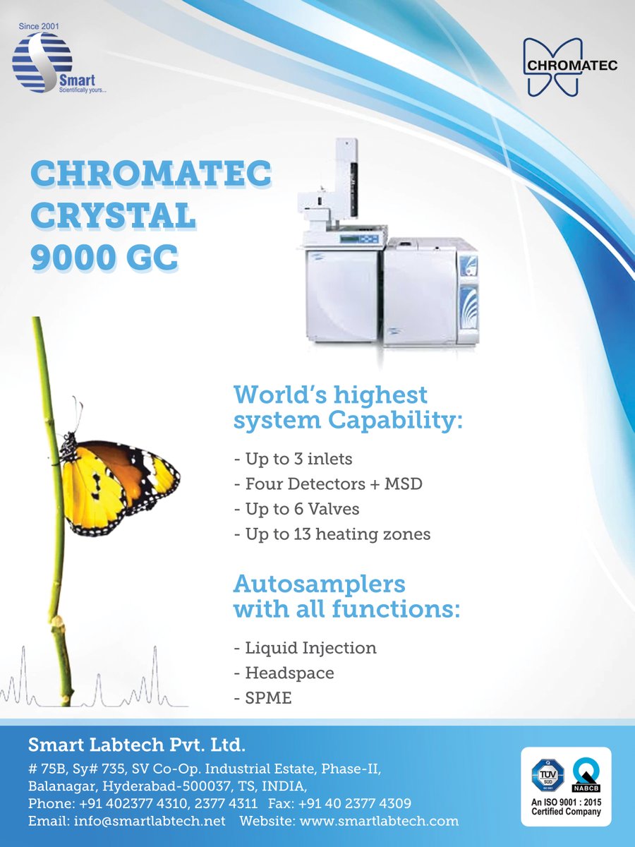 SmartLabTech2's tweet photo. Chromatec is the recognized leader in the development and manufacture of gas chromatographic products.
For more info,
Visit us : https://t.co/hiH1K9ReTh
E-mail us : ebiz@smartlabtech.net
#gaschromatography #massspectrometer #analyticalinstruments #labsupply #hydrogengenerators https://t.co/ieLVWUjvPm