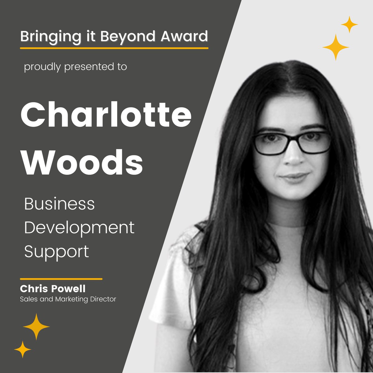 Britmet's tweet image. Congratulations to Business Development Support team member, Charlotte Woods, for receiving this month&apos;s Bringing It Beyond Award! Charlotte has dealt with an increased workload with a smile and her renowned positive attitude! 🏆

#TheBritmethod