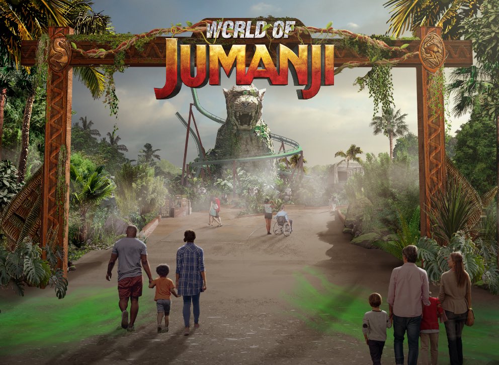 World Of Jumanji will open at Chessington World of Adventures Resort in 2023! This brand new land will feature a 55ft tall Jaguar Shrine at the heart of the area, with a new roller coaster and supporting flat rides! @CWOA