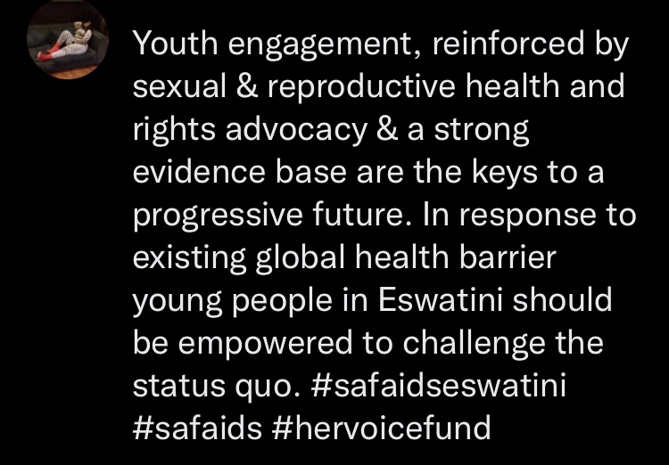 GamaNgcebo's tweet photo. @SEswatini @HerVoiceFund @SAfAIDS ๐๐ #safaidseswatini #safaids #hervoicefund #advocacy https://t.co/mFdJ86ol4h