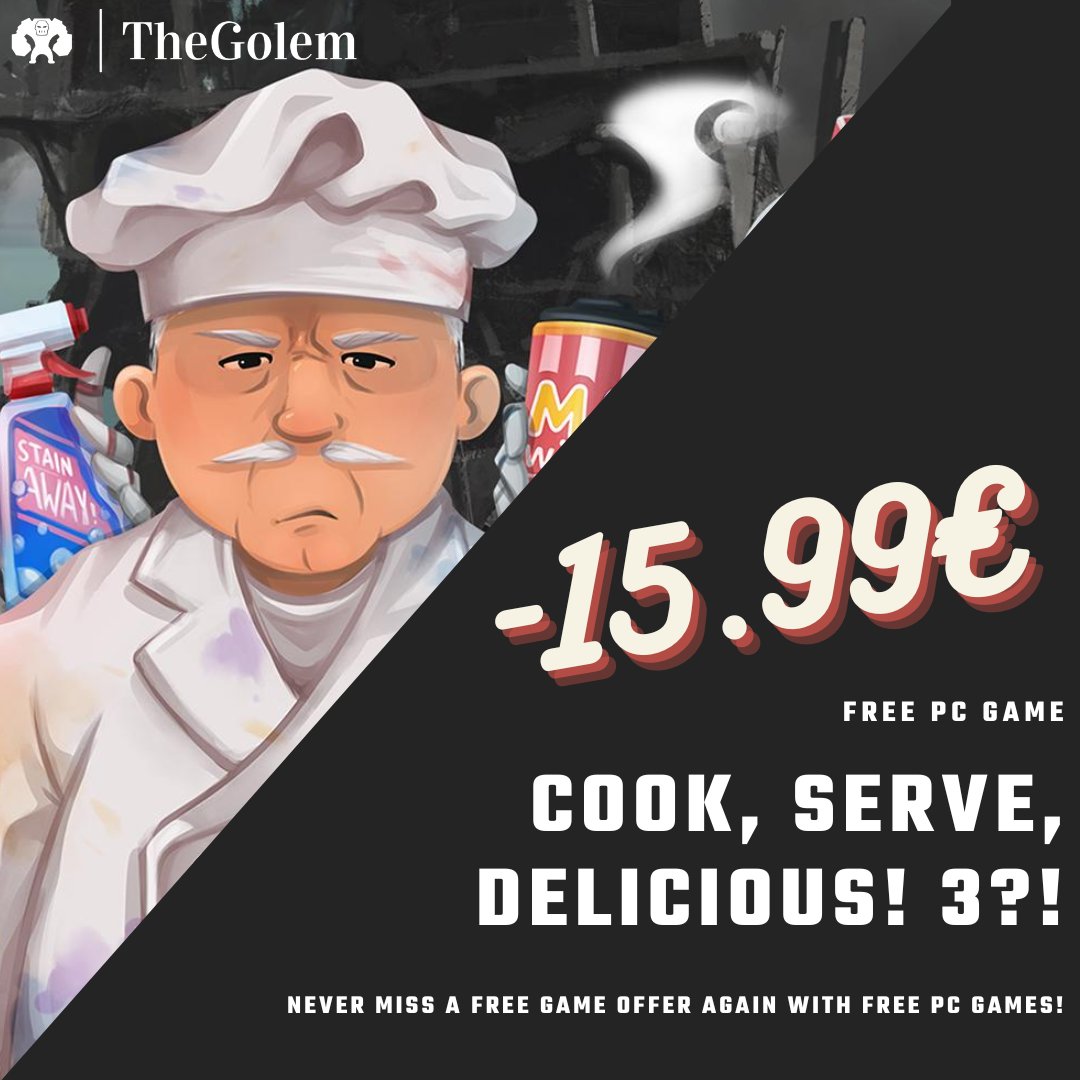 TheGolemDev's tweet photo. Cook, Serve, Delicious! 3! is free to Keep.

Download our App (https://t.co/QqtWSiZu22) to see all free PC games!

And never miss any Free Game again!

#CookServeDelicious!3!
#freesteamkeys​ #freekey​ #free​ #freepc​ #freepcgames​ #freegames​ #freegame​ #freeepicgames​ #epicgame https://t.co/rjVdyWGiYS