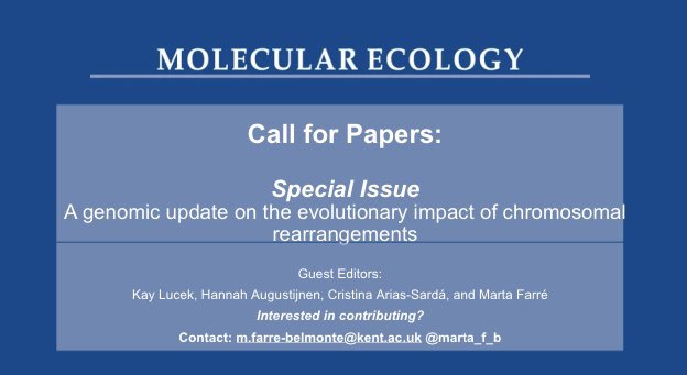 S07: Chromosome rearrangements in evolution. Today at 11:30 in Terrace 2A 👀 Join us and don’t miss the opportunity to publish your work in our special issue in Molecular Ecology!! #ESEB2022 @marta_f_b