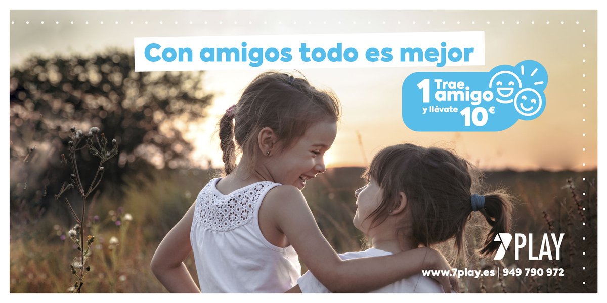7PlayOficial's tweet photo. Si te encanta pasar tiempo con tus amigos, ahora te gustará mucho más😉

Trae a tu amigo👩🏻‍🤝‍👩🏽a 7 Play y llévate 10€ de #descuento en tu #factura 🤑

Así de sencillo, ¡no te lo pierdas!

#7Play #amigos #promoción #oferta #descuento #teleco #compañía #verano #amistad  #interne https://t.co/JVHh29I07Z