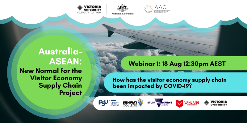 victoriauninews's tweet photo. How has the visitor economy supply chain been impacted by COVID-19?

Join us 12:30pm AEST Thursday for a webinar w/ industry, community, government &amp; education stakeholders from a range of #ASEAN countries.

Find out more &amp; register: https://t.co/mLZmiaGdsf

@dfat @studymelbourne https://t.co/rvRX5PMNjh